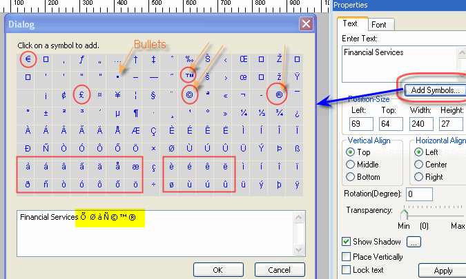Symbol insertion illustration